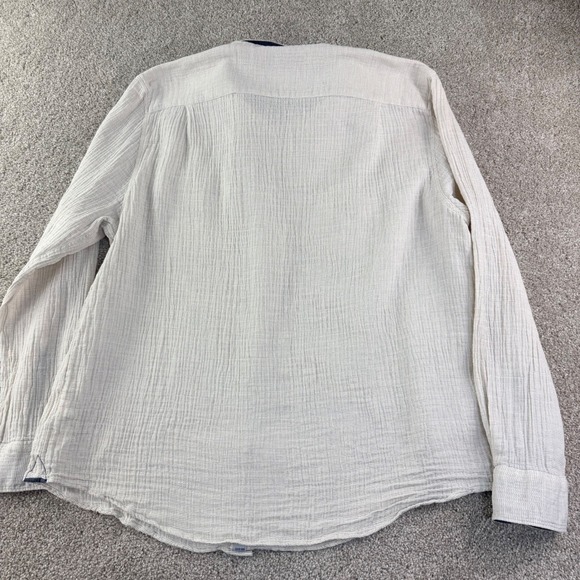 32 Bar Blues Textured Button Up Shirt Mens XL Utility Pockets Casual Workwear - Picture 11 of 12